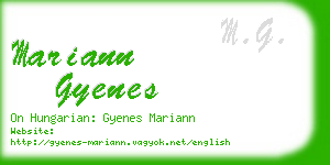 mariann gyenes business card